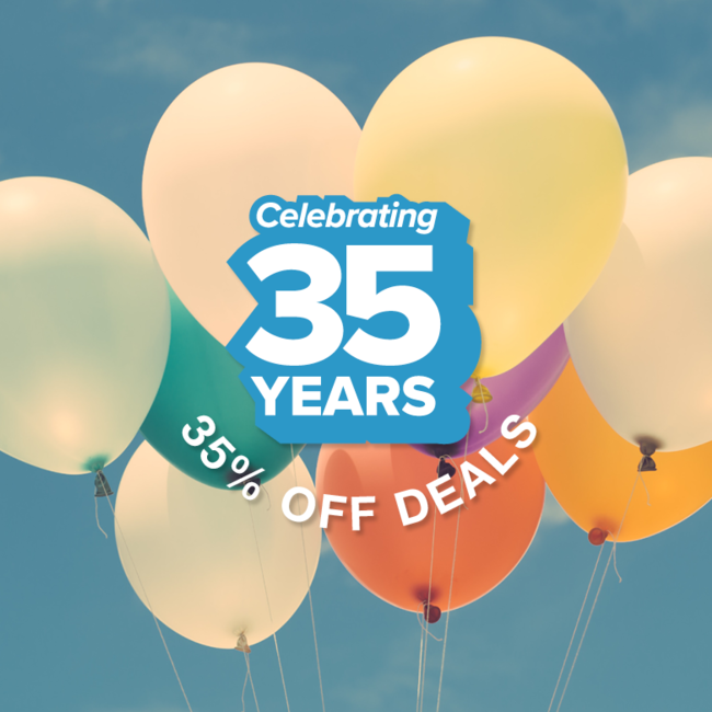 Celebrating 35 years with 35% offers